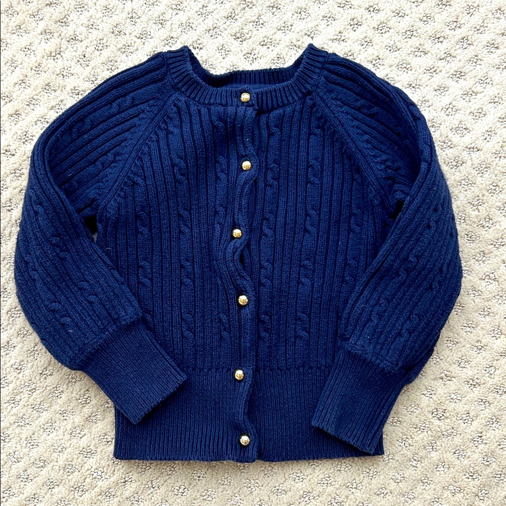 Janie and Jack Navy Blue Cable Knit Cardigan